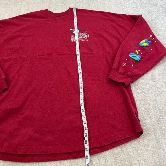 Disney Spirit Jersey 2021 Christmas Holiday DCA Red Long Sleeve Knit Top XXL - Picture 5 of 7
